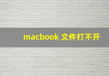 macbook 文件打不开